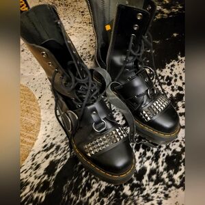 Size 9 Dr. Martens platform boots with studs and straps